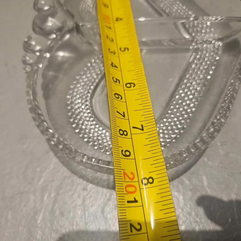 Clear Heart Shaped Divided Glass Dish Duncan and Miller #309 Trinket Dish